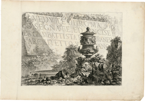 Lot 5255, Auction  118, Piranesi, Giovanni Battista, Titelblatt zu den "Vedute di Roma"