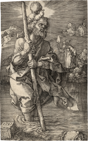 Lot 5451, Auction  118, Dürer, Albrecht, Der hl. Christophorus, nach rechts schauend