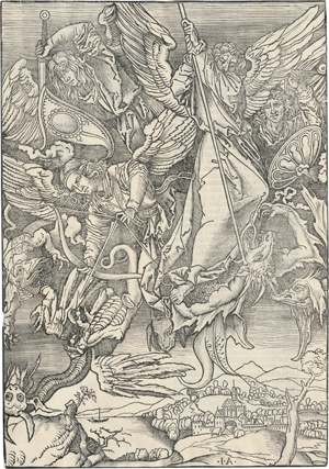 Lot 5552, Auction  118, Monogrammist I.A., Michaels Kampf mit dem Drachen