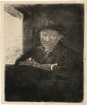 Lot 5582, Auction  118, Rembrandt Harmensz. van Rijn, Selbstbildnis am Fenster