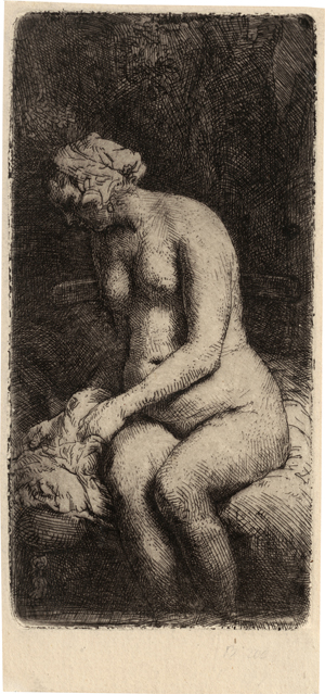 Lot 5592, Auction  118, Rembrandt Harmensz. van Rijn, Nackte Frau im Freien, mit den Füßen im Wasser