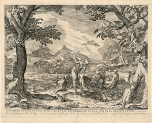 Lot 5616, Auction  118, Visscher, Claes Jansz., Der Garten Eden mit Adam und Eva nach der Verbannung