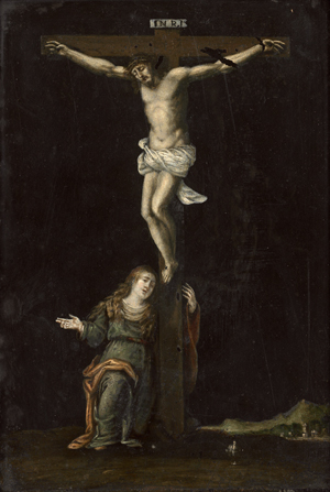 Los 6006 - Italienisch - um 1600. Christus am Kreuz mit Maria Magdalena - 0 - thumb