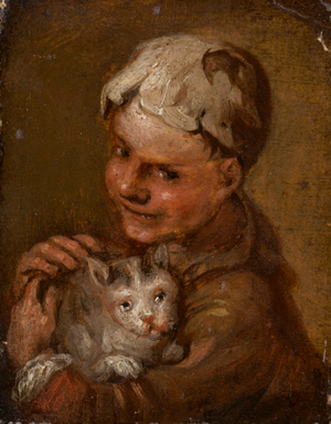 Los 6029 - Diepraam, Abraham - zugeschrieben - Bauernjunge mit Katze - 0 - thumb