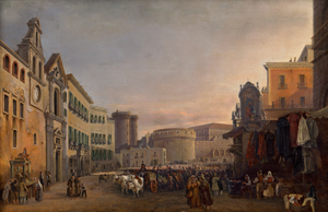 Lot 6062, Auction  118, Canella, Giuseppe, zugeschrieben. Neapel: Via Medina mit Blick auf die Piazza Municipio und das Castel Nuovo