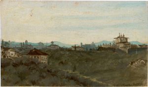 Lot 6076, Auction  118, Jackson, Frederick Hamilton, Villen in den Hügeln von San Miniato bei Florenz; Hügelkette im Morgennebel in der Toskana nahe Florenz