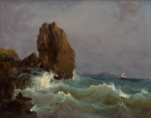 Lot 6094, Auction  118, Goldstein, Johann Theodor, Tosende Wellen am Golf von Neapel mit Blick auf Capri
