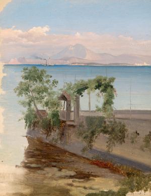 Lot 6098, Auction  118, Tischbein, August Anton, Am Gardasee: Blick von Desenzano nach Sirmione auf das Westufer