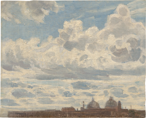 Lot 6108, Auction  118, Dresdener Schule, um 1830. Blick über die Dächer von Rom auf die Piazza del Popolo