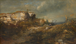 Lot 6120, Auction  118, Deutsch, um 1830-40. Felsige Landschaft