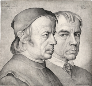 Lot 6314, Auction  118, Ramboux, Johann Anton, Doppelportrait des Bildhauers Konrad Eberhard mit seinem Bruder Franz