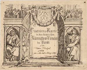 Lot 6356, Auction  118, Nadorp, Franz Johann Heinrich, Eintritts=Karte in den deutschen Künstler=Verein in Rom