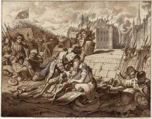 Lot 6391, Auction  118, Russ, Carl, Graf Niklas Salm auf der Kärntnertor-Bastei während der ersten Türkenbelagerung Wiens im Jahr 1529