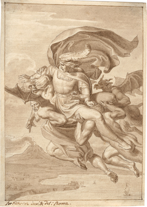 Lot 6410, Auction  118, Führich, Joseph von, Manfred von den Teufeln auf den Vesuv entführt