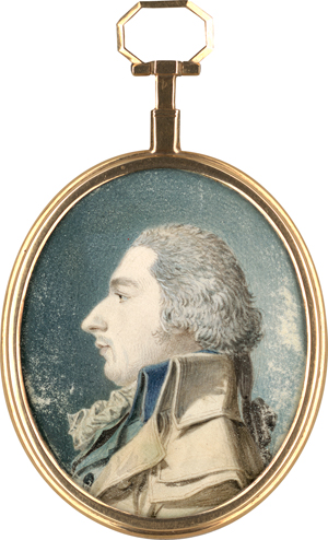 Los 6450 - Wocher, Marquard - Miniatur Portrait Profil nach links des Johann Georg Burckhardt, rückseitig Liebesallegorie - 0 - thumb