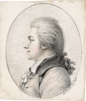 Los 6451 - Burchardt - Miniatur Portrait eines jungen Mannes im Profil nach links, mit gepuderter Perücke - 0 - thumb