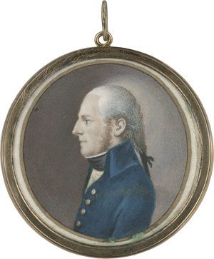 Los 6454 - Deutsch - um 1795/1800. Miniatur Portrait eines jungen Mannes in blauer Jacke, im Profil nach links, plus russische Emailleminiatur - 0 - thumb