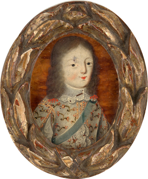 Los 6459 - Britisch oder Niederländisch - um 1640. Miniatur Portrait eines jungen Adligen in besticktem Gewand mit Hosenbandorden - 0 - thumb