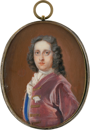 Los 6470 - Lens III., Bernard - Miniatur Portrait eines jungen Mannes in altrosa Jacke, mit grau gepuderter Lockenperücke - 0 - thumb