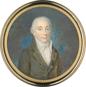 Lot 6495, Auction  118, de Lusse, Jean-Jacques-Thérésa - zugeschrieben, Miniatur Portrait eines Mannes mit Malteserorden, in olivgrüner Jacke
