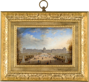 Lot 6500, Auction  118, Lebelle, Jean-François, Miniatur Ansicht der Tuilerien mit Tuileriengarten