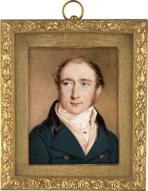 Lot 6514, Auction  118, Chalon, Alfred Edward, Miniatur Portrait des William Besley Dunsford in dunkelblauer Jacke