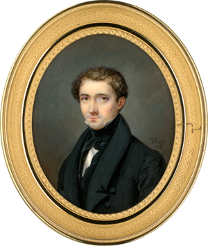 Lot 6542, Auction  118, Roze, J., Miniatur Portrait eines jungen Mannes in grauer Jacke mit schwarzer Weste und Halsbinde