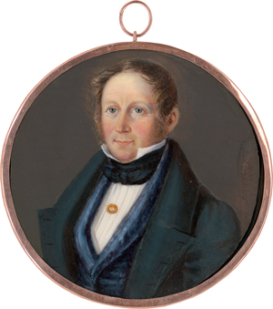 Lot 6548, Auction  118, Convert, Henri-Louis, Miniatur Portrait eines Mannes in blaugrüner Jacke und blauer Weste mit schwarzer Halsbinde