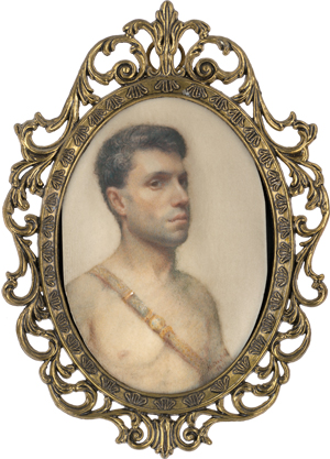 Lot 6566, Auction  118, Clayton Jones geb. Clarke, Marion Alexandra, Miniatur Portrait eines nackigen Mannes 