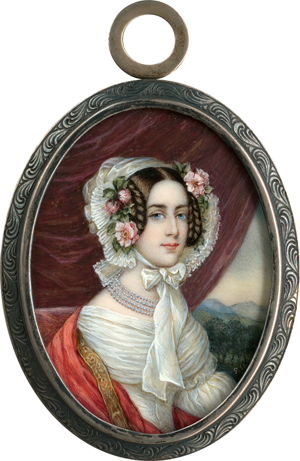 Lot 6572, Auction  118, Peter, Emanuel Thomas - nach, Miniatur Portraits der Kaiserin Marianne von Österreich mit Blumen im Haar