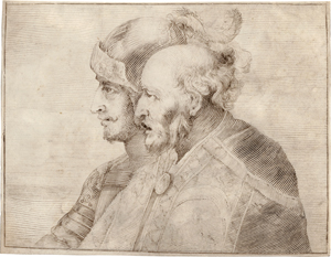 Los 6611 - Niederländisch - um 1630. . Doppelbildnis eines Feldherrn und eines Geistlichen im Profil nach links  - 0 - thumb