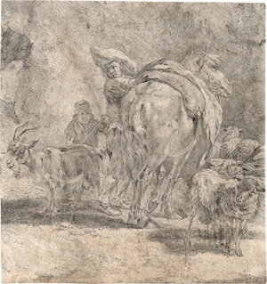 Los 6621 - Begeijn, Abraham Cornelisz. - Schafshirte mit Herde sattelt sein Pferd - 0 - thumb