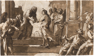 Lot 6645, Auction  118, Baglione, Giovanni, Heimsuchung Mariä. Verso: Der Tod des hl. Joseph