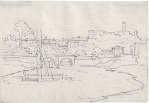 Lot 6713, Auction  118, Koch, Joseph Anton, Rom: Blick über den Tiber mit Ponte Rotto auf das Forum Boarium