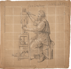 Lot 6731, Auction  118, Schadow, Johann Gottfried, Der Bildhauer Daidalus bei der Arbeit