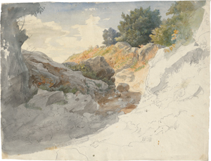 Lot 6773, Auction  118, Blaas, Carl von, Landschaftspartie mit Felsen