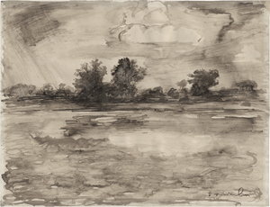 Lot 6795, Auction  118, Steinlen, Théophile Alexandre, Landschaft bei heranziehendem Regen