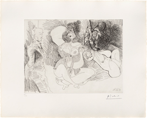 Lot 8167, Auction  118, Picasso, Pablo, Degas et deux Filles, dont une en cours de Transformation en Oeuvre d'Art