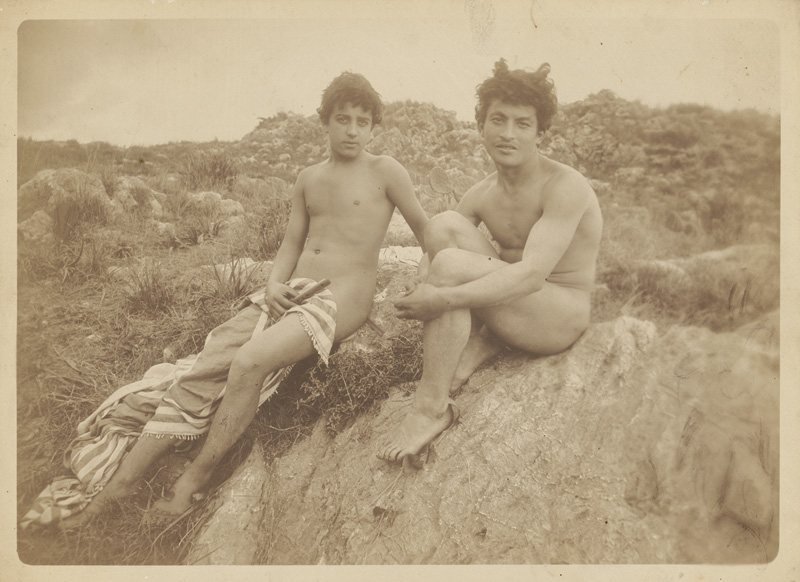Lot 4042, Auction  118, Gloeden, Wilhelm von, Two male nudes on rocks