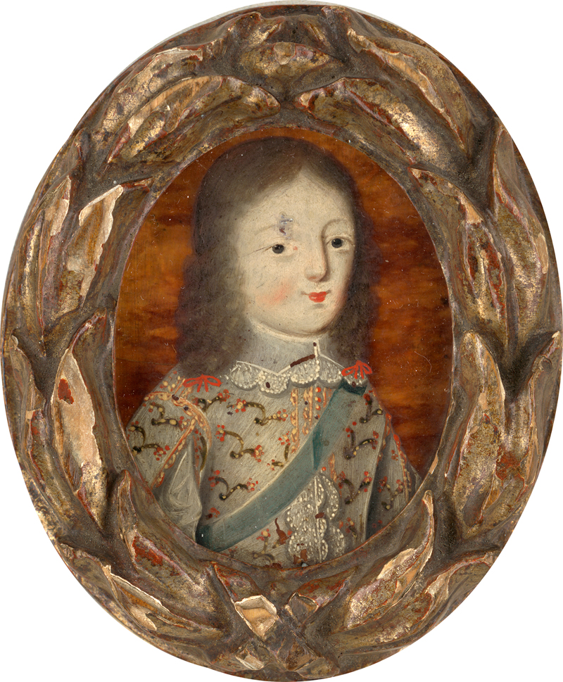 Lot 6459, Auction  118, Britisch oder Niederländisch, um 1640. Miniatur Portrait eines jungen Adligen in besticktem Gewand mit Hosenbandorden