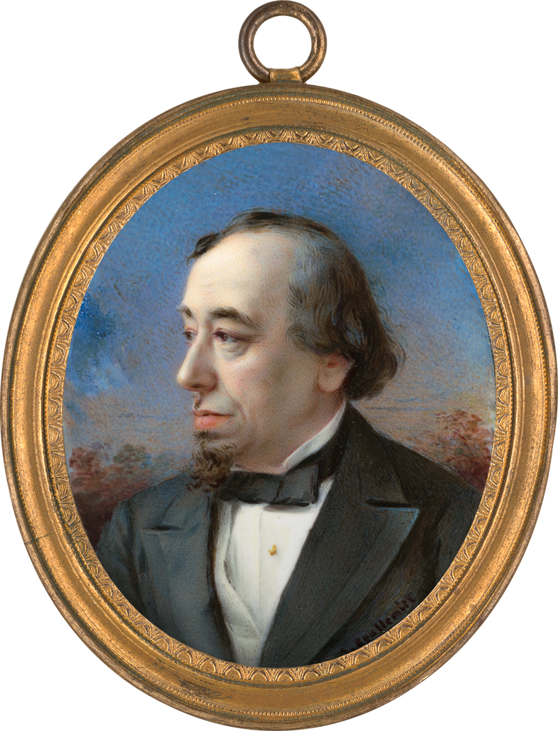 Lot 6464, Auction  118, Boullemier, Antonin Hilaire, Miniatur Portrait des Benjamin Disraeli in grauer Jacke 