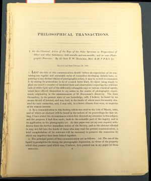 Lot 319, Auction  119, Herschel, John Frederick William, Vier Aufsätze (in: Philosophical Transactions)