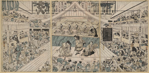 Lot 422, Auction  119, Toyokuni I., Utagawa, Kabuki gekijō no naikan