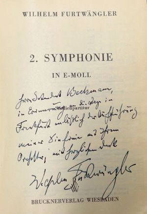 Lot 494, Auction  119, Furtwängler, Wilhelm, 2. Symphonie in E-Moll (Widmungsexemplar)