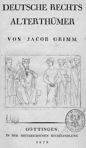 Lot 521, Auction  119, Grimm, Jacob, Deutsche Rechtsalterthümer