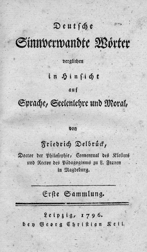Lot 2041, Auction  119, Delbrück, Friedrich, Deutsche sinnverwandte Wörter