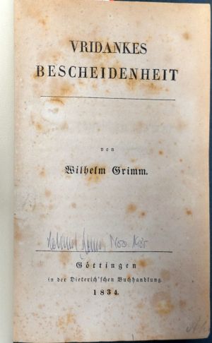 Lot 2076, Auction  119, Grimm, Wilhelm, Konvolut von 3 mediävistischen Textausgaben in Erstdrucken