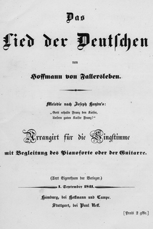 Hoffmann von Fallersleben, August Heinrich, Lied der Deutschen