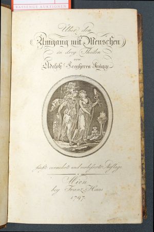 Lot 2097, Auction  119, Knigge, Adolph von, Über den Umgang mit Menschen