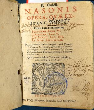 Lot 2118, Auction  119, Ovidius Naso, Publius, Sammelband mit 3 Frankfurter Drucken